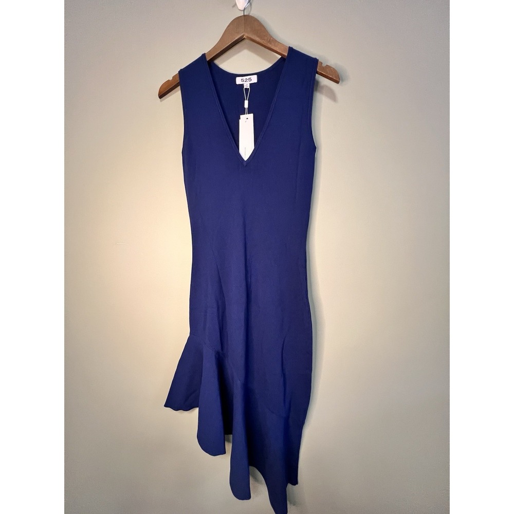 525 American‎ Dress Women's XS True Navy Asymmetrical NEW WITH TAGS!